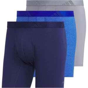 imageadidas Mens Boxer Brief Underwear 3Pack  Luxe Comfort Ultra Soft Rayon BlendDark BlueHeather Team Royal BlueGrey