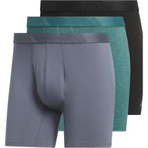 imageadidas Mens Boxer Brief Underwear 3Pack  Luxe Comfort Ultra Soft Rayon BlendOnix GreyPreloved Teal GreenBlack