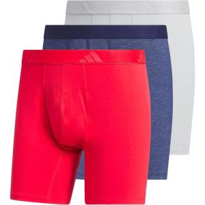 imageadidas Mens Boxer Brief Underwear 3Pack  Luxe Comfort Ultra Soft Rayon BlendPure Ruby RedDark BlueClear Onix Grey
