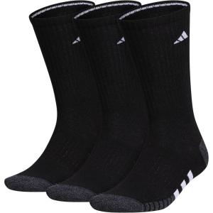imageadidas Mens Cushioned Crew Socks Above The Ankle Fit with Arch Compression 3 PairsBlackOnix GreyWhite