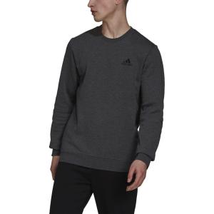 imageadidas Mens Essentials Fleece SweatshirtDark Grey HeatherBlack