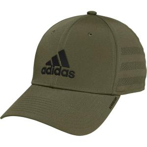 imageadidas Mens Gameday Stretch Fit Baseball CapFocus Olive GreenBlack30