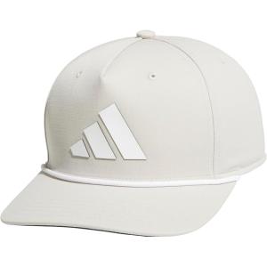 imageadidas Mens Midrange Structured HighCrown Slight Pre Curve Brim Adjustable Fit Snapback Hat with Retro Rope Cording DetailWonder Alumina GreyWhiteBlack