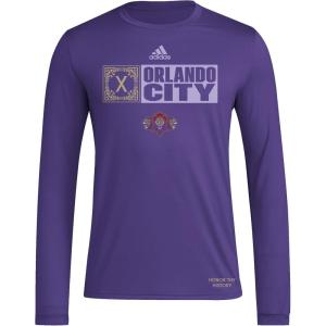 imageadidas Mens Orlando City Soccer Club MLS Long Sleeve TShirtPurple