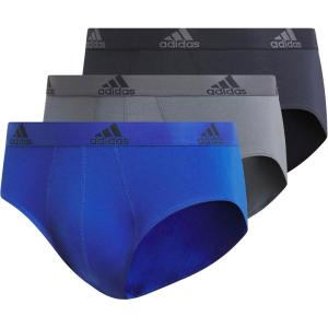 imageadidas Mens Performance Stretch Cotton Brief Underwear 3Pack Designed for Active Comfort and All Day WearTeam Royal BlueOnix GreyLegend Ink Blue