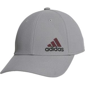 imageadidas Mens Release 3 Structured Stretch Fit CapGrey ThreeAurora Ruby RedBlack