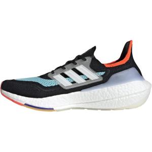 imageadidas Mens Ultraboost 21 Running ShoeBlackWhiteAqua