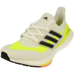 imageadidas Mens Ultraboost 21 Running ShoeWhite Yellow Black Fy0377