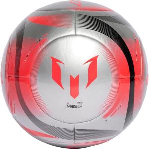 imageadidas Unisex Messi Club Soccer BallSilver MetallicLucid RedBlack