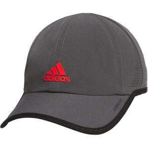 imageadidas UnisexChild Superlite Relaxed Adjustable Performance CapGrey SixBlackBright Red