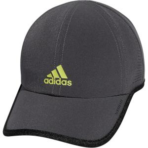 imageadidas UnisexChild Superlite Relaxed Adjustable Performance CapGrey SixBlackPulse Lime Green