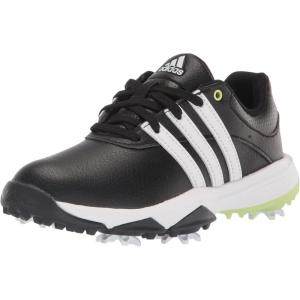 imageadidas UnisexChild Tour360 Little Big Kid Golf ShoeCore BlackFootwear WhitePulse Lime