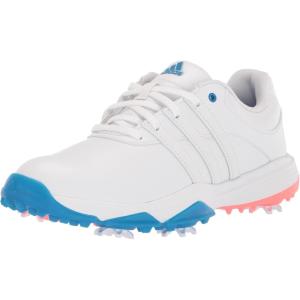 imageadidas UnisexChild Tour360 Little Big Kid Golf ShoeFootwear WhiteIron MetallicBlue Rush