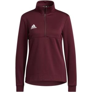 imageadidas Womens QuarterZip Fleece SweatshirtTeam Maroon  White