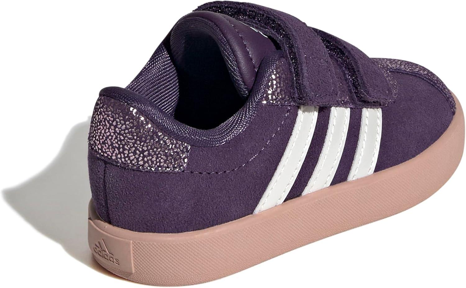 imageAdidas BabyBoys Vl Court 30 Hook ampamp Loop SneakerAurora PlumZero MetallicPink Gum