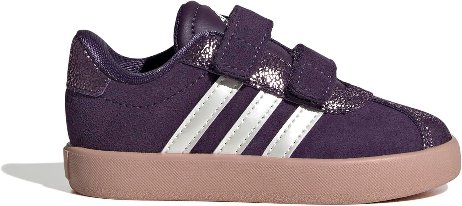 imageAdidas BabyBoys Vl Court 30 Hook ampamp Loop SneakerAurora PlumZero MetallicPink Gum