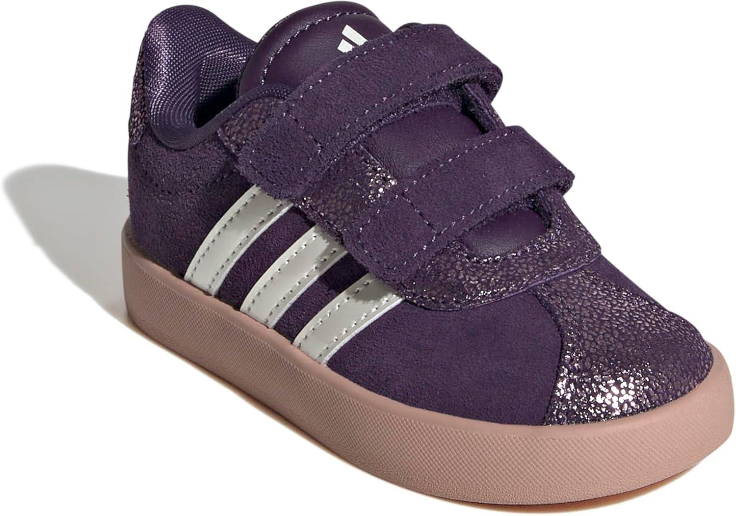 imageAdidas BabyBoys Vl Court 30 Hook ampamp Loop SneakerAurora PlumZero MetallicPink Gum