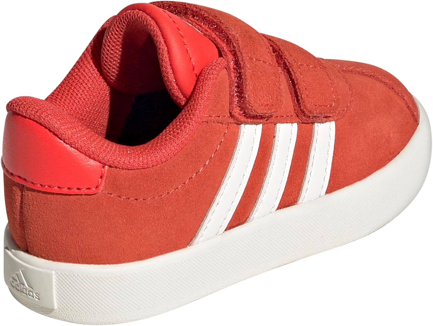 imageAdidas BabyBoys Vl Court 30 Hook ampamp Loop SneakerBright RedWhiteOff White