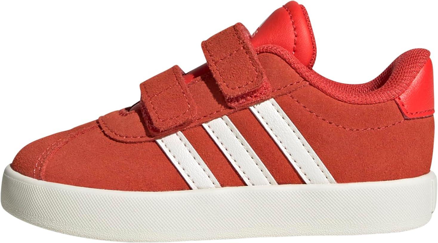 imageAdidas BabyBoys Vl Court 30 Hook ampamp Loop SneakerBright RedWhiteOff White