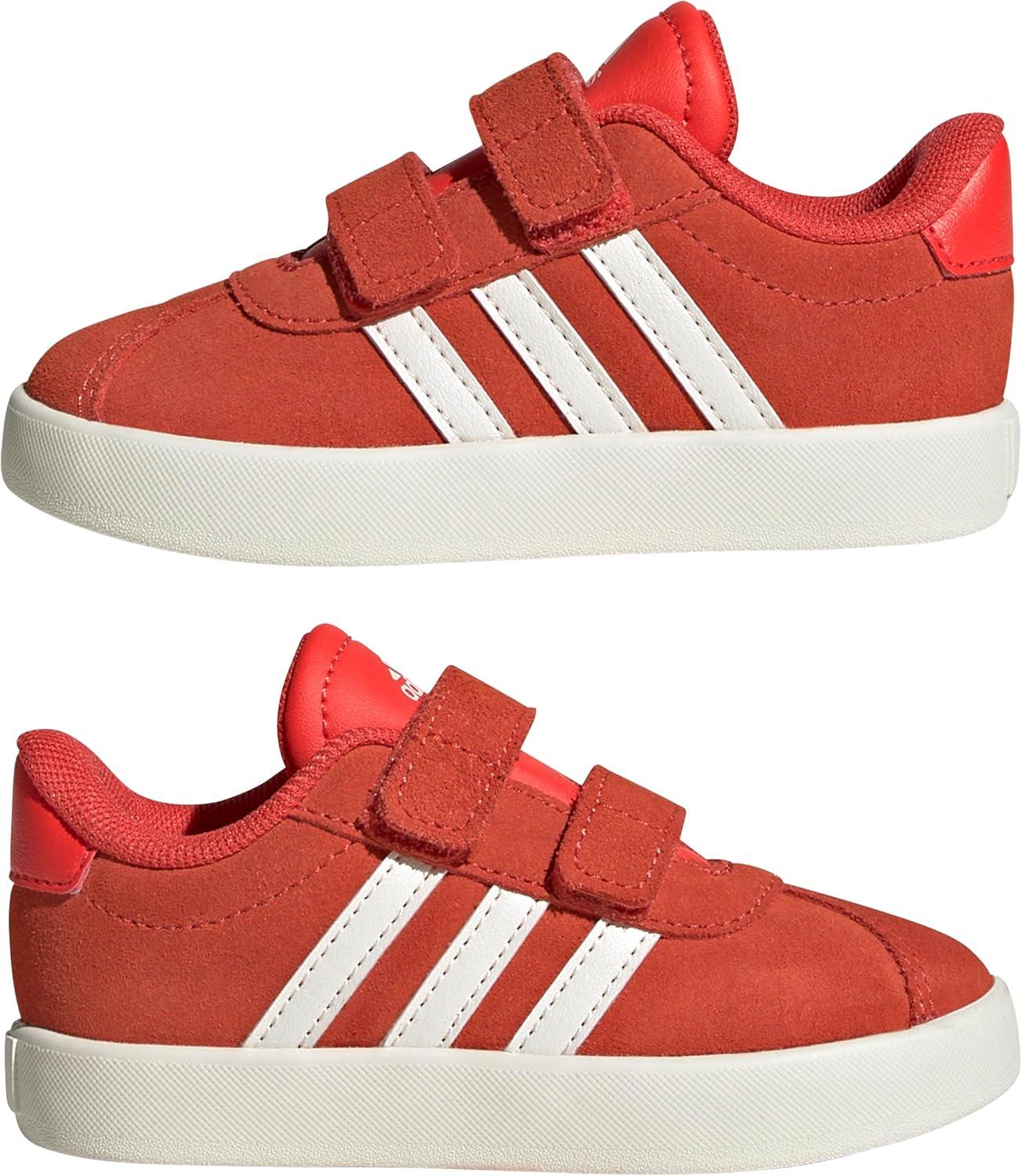 imageAdidas BabyBoys Vl Court 30 Hook ampamp Loop SneakerBright RedWhiteOff White