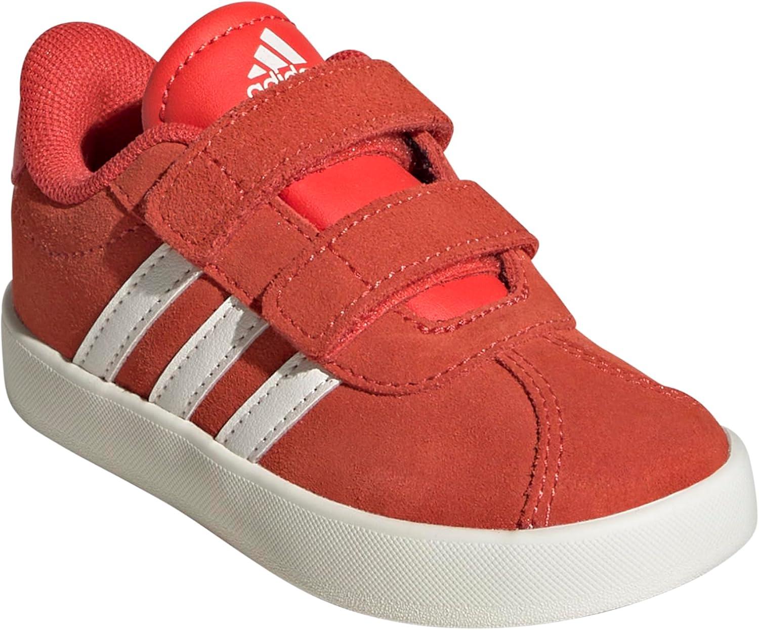 imageAdidas BabyBoys Vl Court 30 Hook ampamp Loop SneakerBright RedWhiteOff White