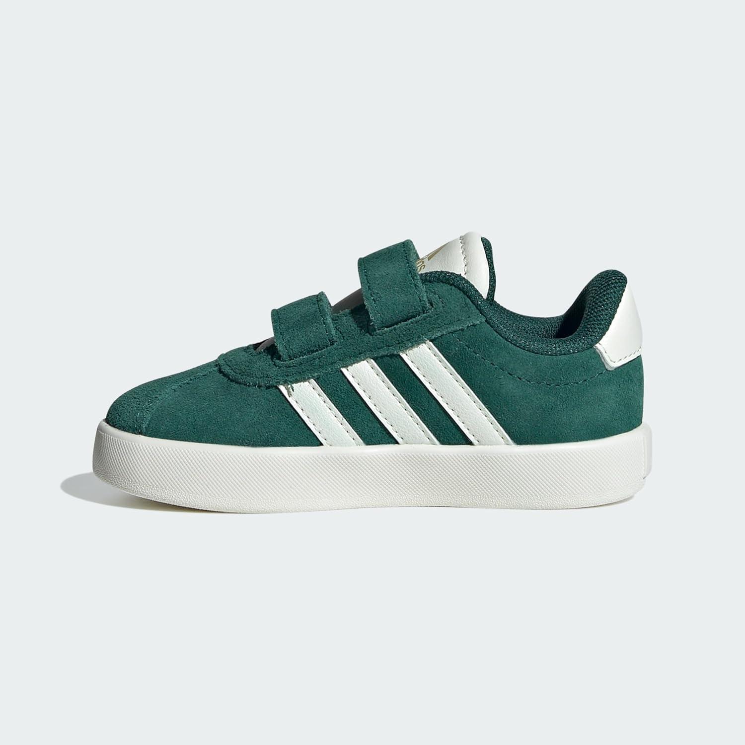 imageAdidas BabyBoys Vl Court 30 Hook ampamp Loop SneakerCollegiate GreenOff WhiteGold Metallic