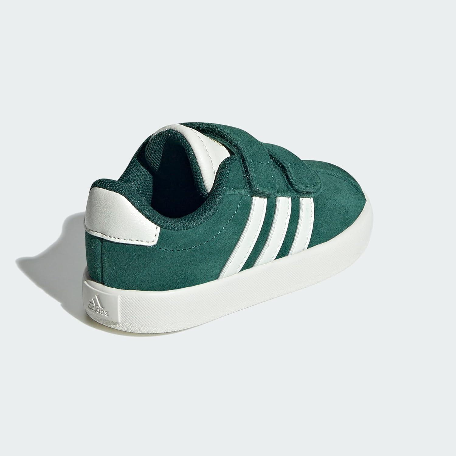 imageAdidas BabyBoys Vl Court 30 Hook ampamp Loop SneakerCollegiate GreenOff WhiteGold Metallic