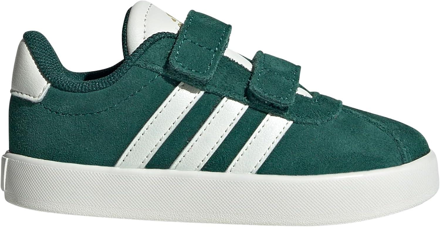 imageAdidas BabyBoys Vl Court 30 Hook ampamp Loop SneakerCollegiate GreenOff WhiteGold Metallic