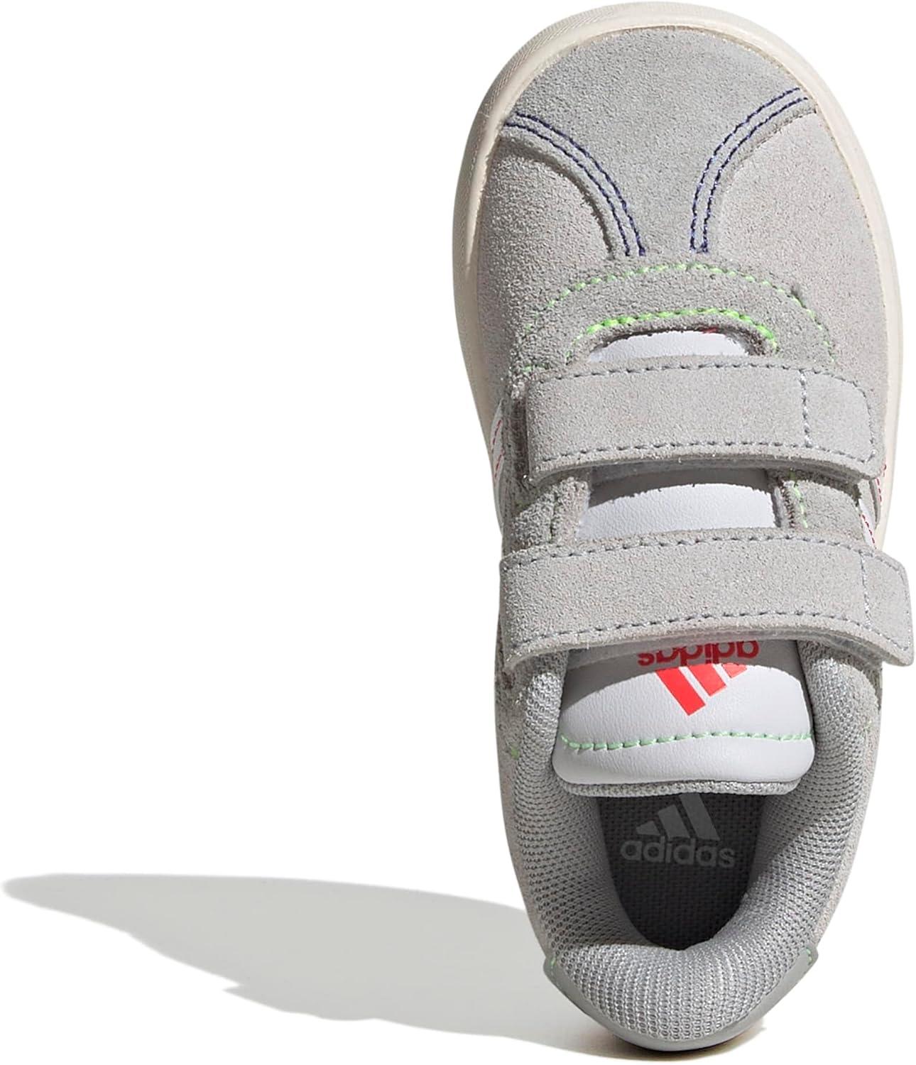 imageAdidas BabyBoys Vl Court 30 Hook ampamp Loop SneakerDash GreyWhiteLime Burst