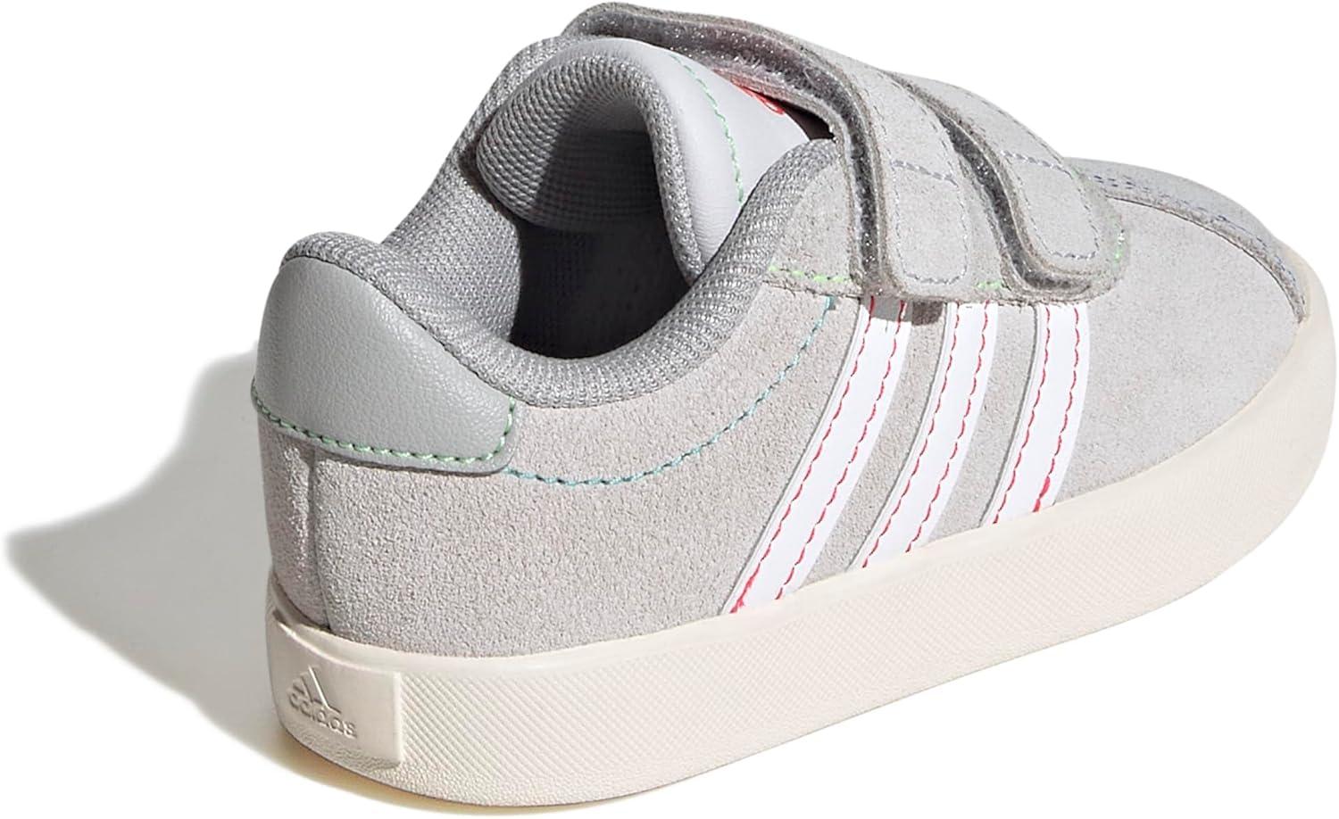 imageAdidas BabyBoys Vl Court 30 Hook ampamp Loop SneakerDash GreyWhiteLime Burst