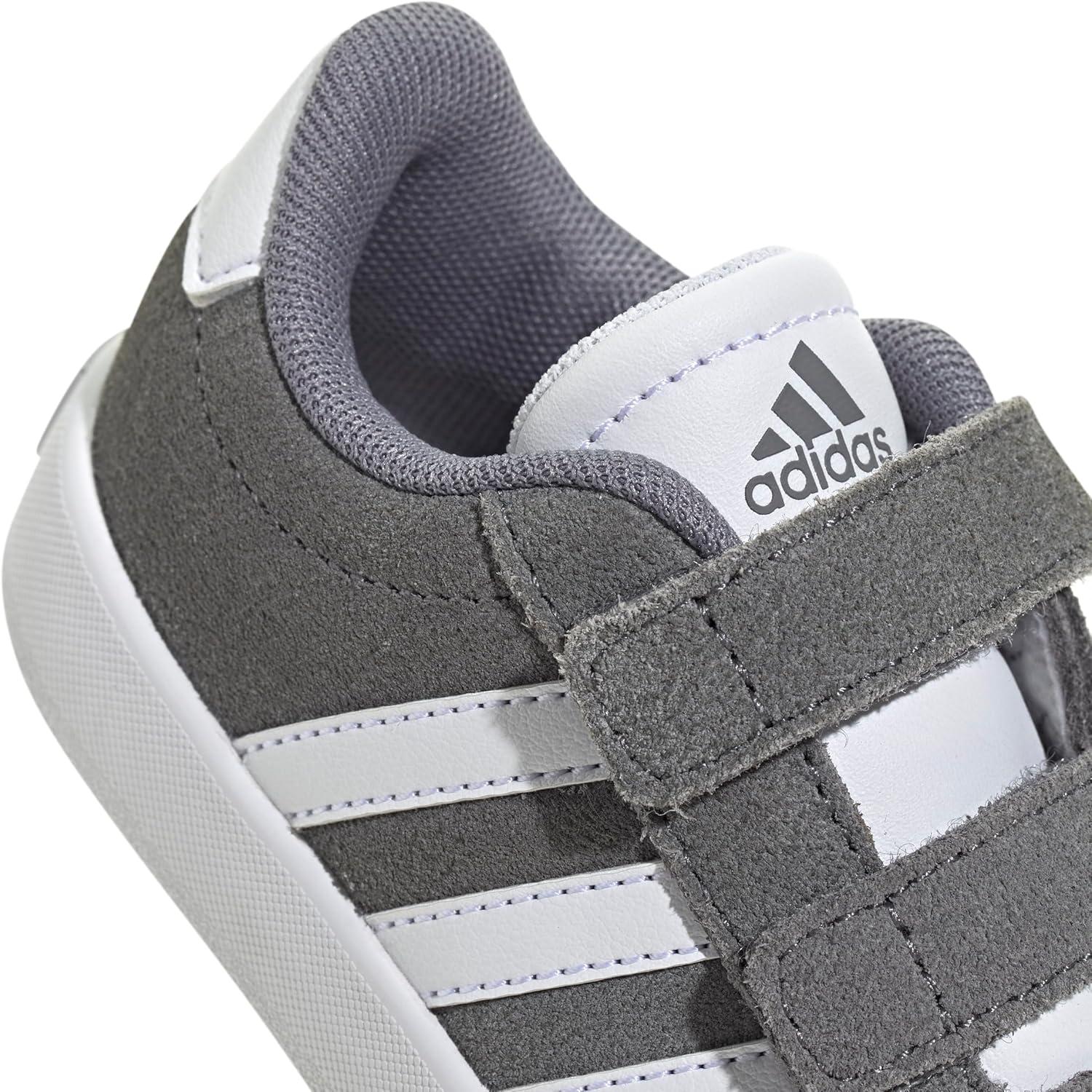 imageAdidas BabyBoys Vl Court 30 Hook ampamp Loop SneakerGreyWhiteGrey