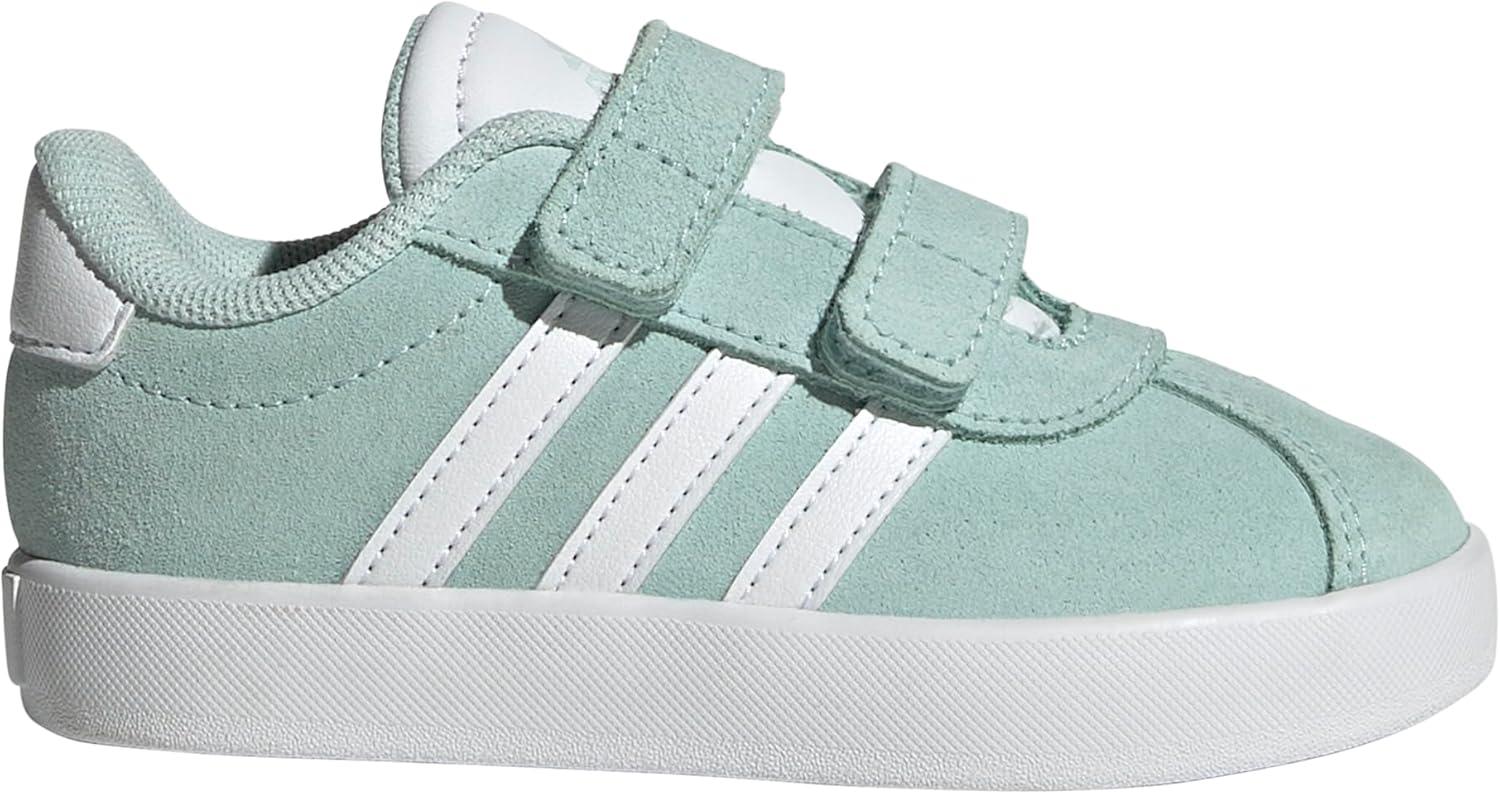 imageAdidas BabyBoys Vl Court 30 Hook ampamp Loop SneakerHalo MintWhiteBlack