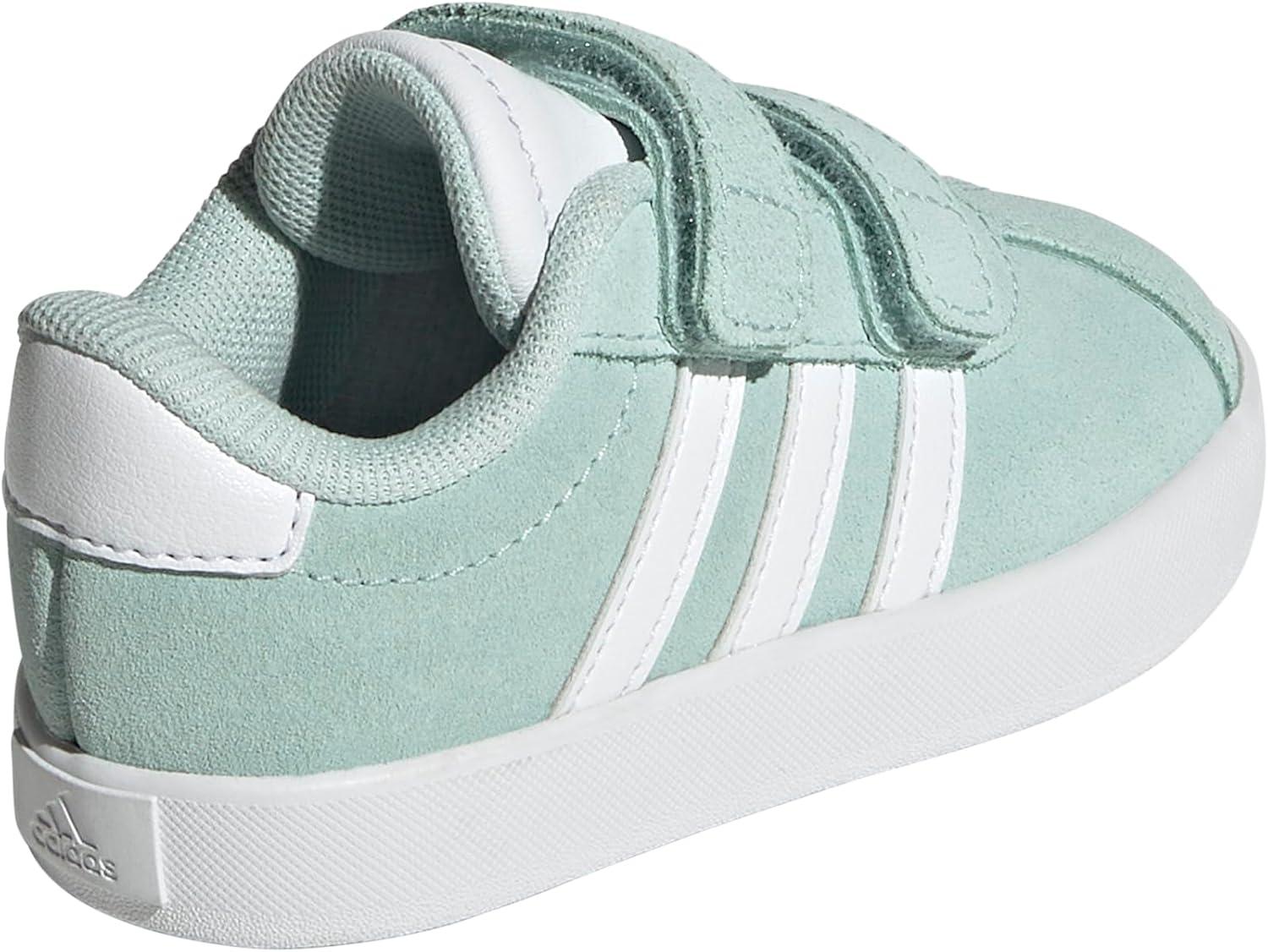 imageAdidas BabyBoys Vl Court 30 Hook ampamp Loop SneakerHalo MintWhiteBlack