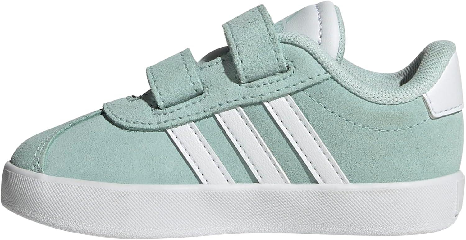 imageAdidas BabyBoys Vl Court 30 Hook ampamp Loop SneakerHalo MintWhiteBlack