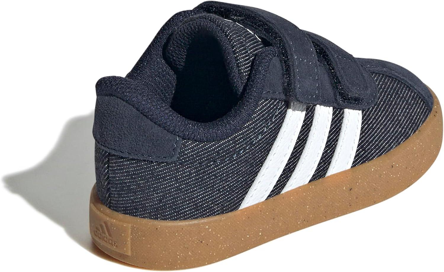 imageAdidas BabyBoys Vl Court 30 Hook ampamp Loop SneakerInkWhiteGum