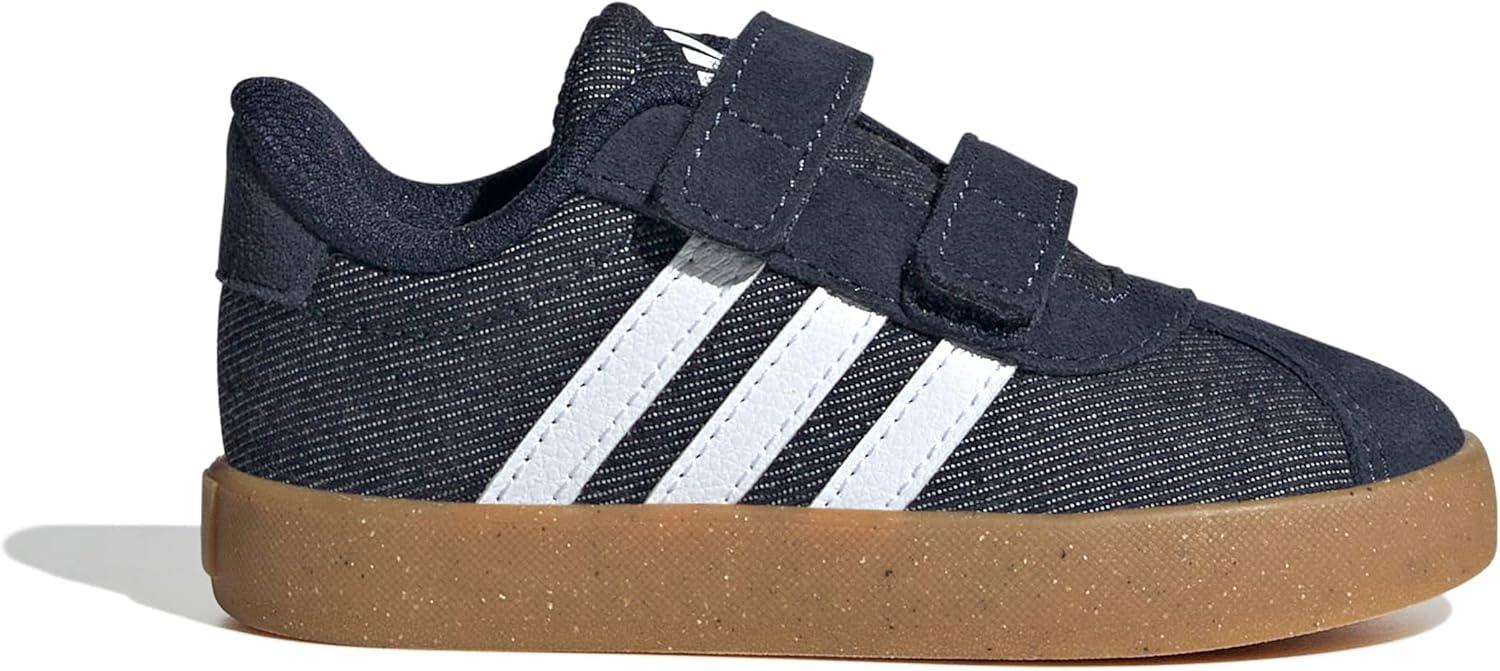imageAdidas BabyBoys Vl Court 30 Hook ampamp Loop SneakerInkWhiteGum