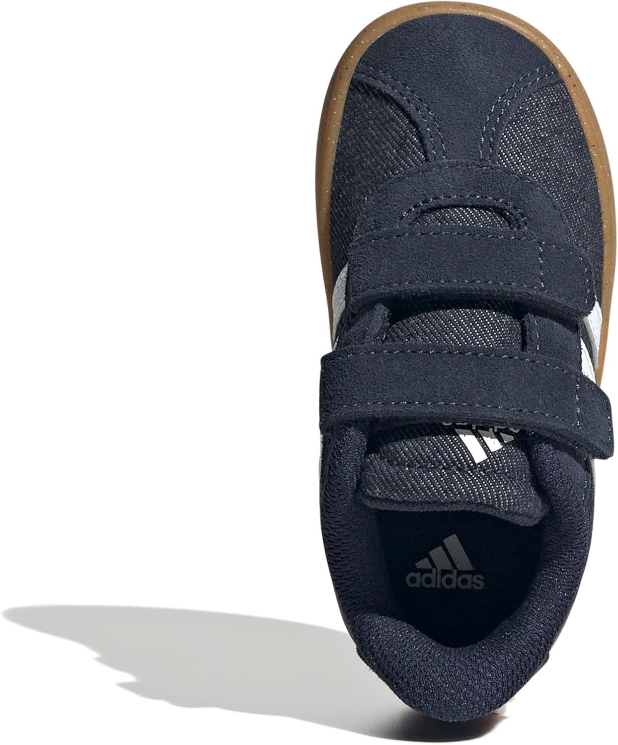 imageAdidas BabyBoys Vl Court 30 Hook ampamp Loop SneakerInkWhiteGum