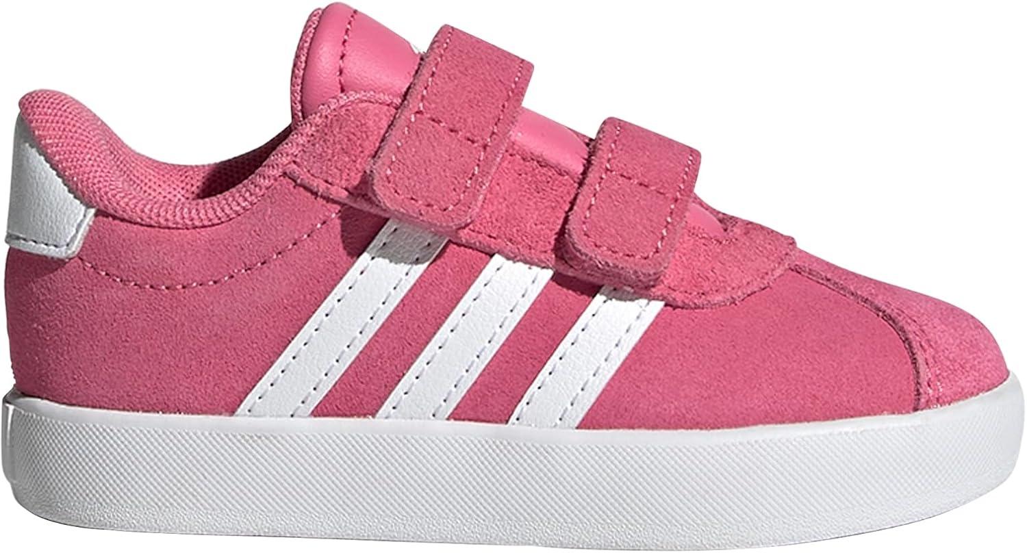 imageAdidas BabyBoys Vl Court 30 Hook ampamp Loop SneakerPink FusionWhiteGrey