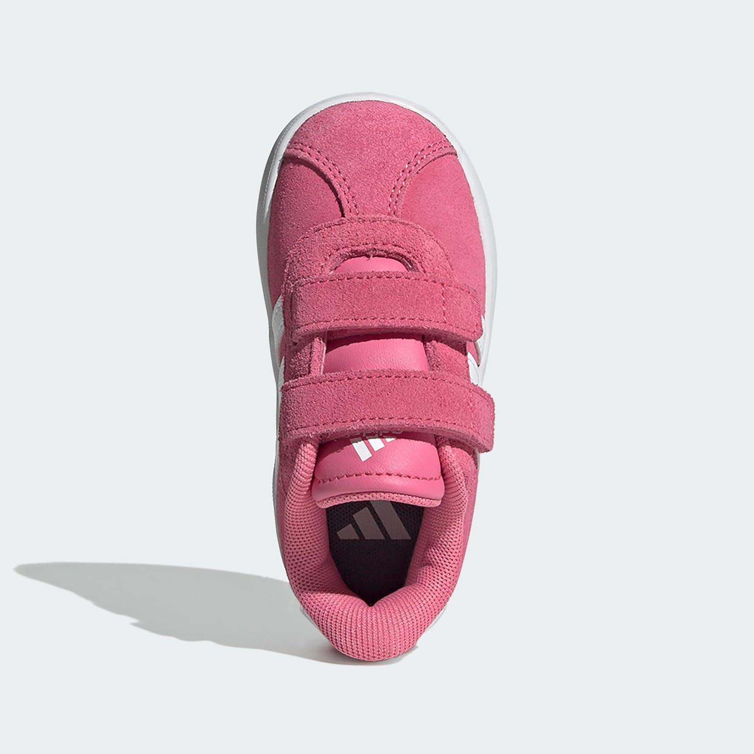 imageAdidas BabyBoys Vl Court 30 Hook ampamp Loop SneakerPink FusionWhiteGrey