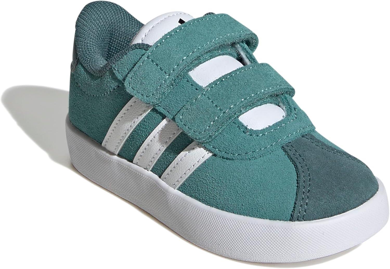 imageAdidas BabyBoys Vl Court 30 Hook ampamp Loop SneakerPowder TealWhitePreloved Teal