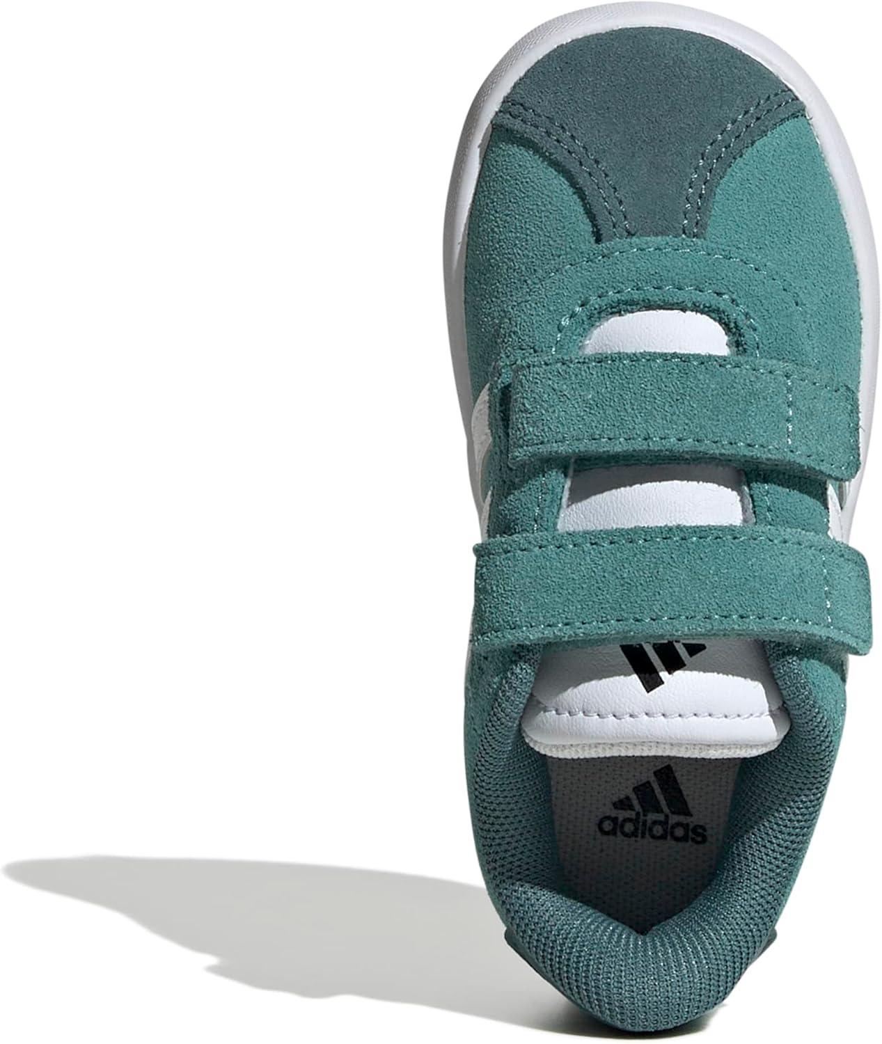 imageAdidas BabyBoys Vl Court 30 Hook ampamp Loop SneakerPowder TealWhitePreloved Teal