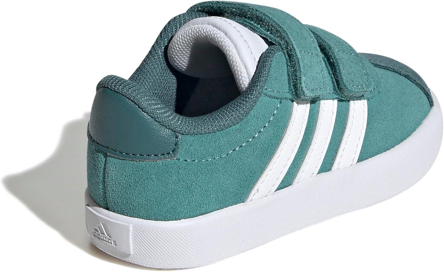 imageAdidas BabyBoys Vl Court 30 Hook ampamp Loop SneakerPowder TealWhitePreloved Teal