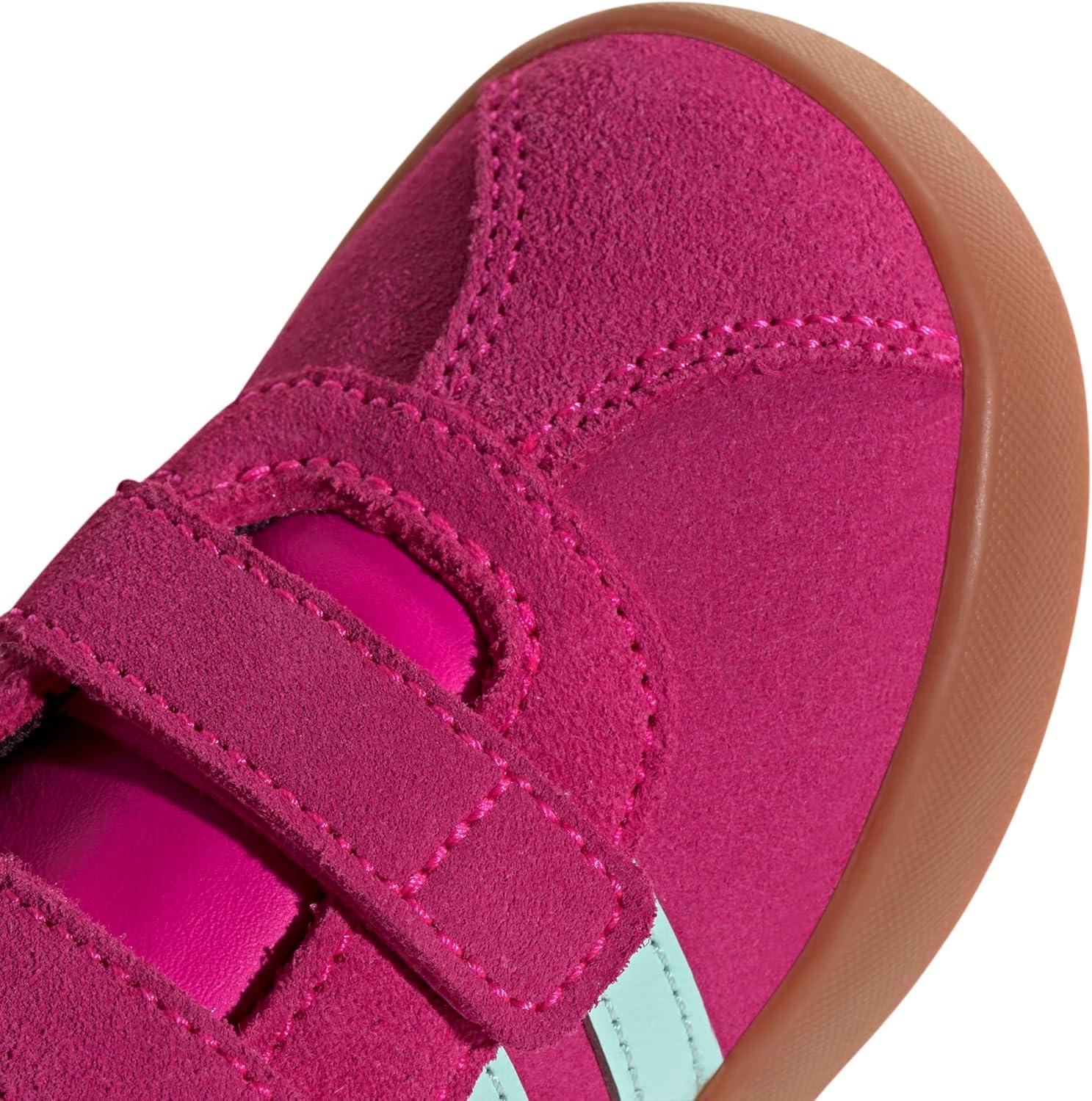 imageAdidas BabyBoys Vl Court 30 Hook ampamp Loop SneakerShock PinkSemi Flash AquaLucid Lemon