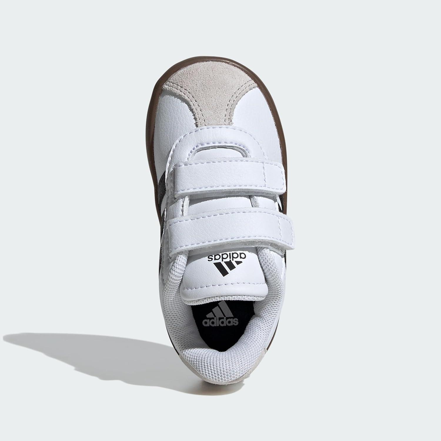 imageAdidas BabyBoys Vl Court 30 Hook ampamp Loop SneakerWhiteBlackGrey