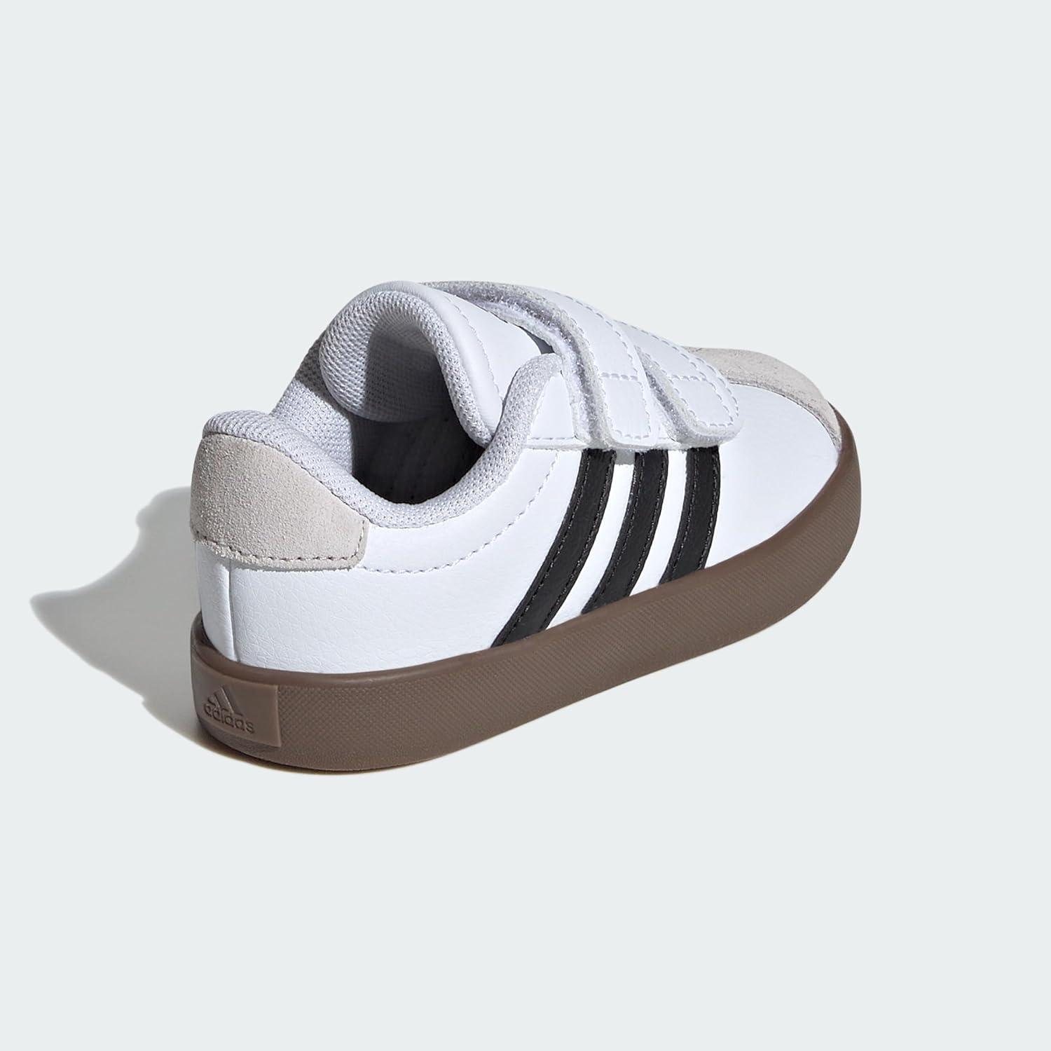 imageAdidas BabyBoys Vl Court 30 Hook ampamp Loop SneakerWhiteBlackGrey