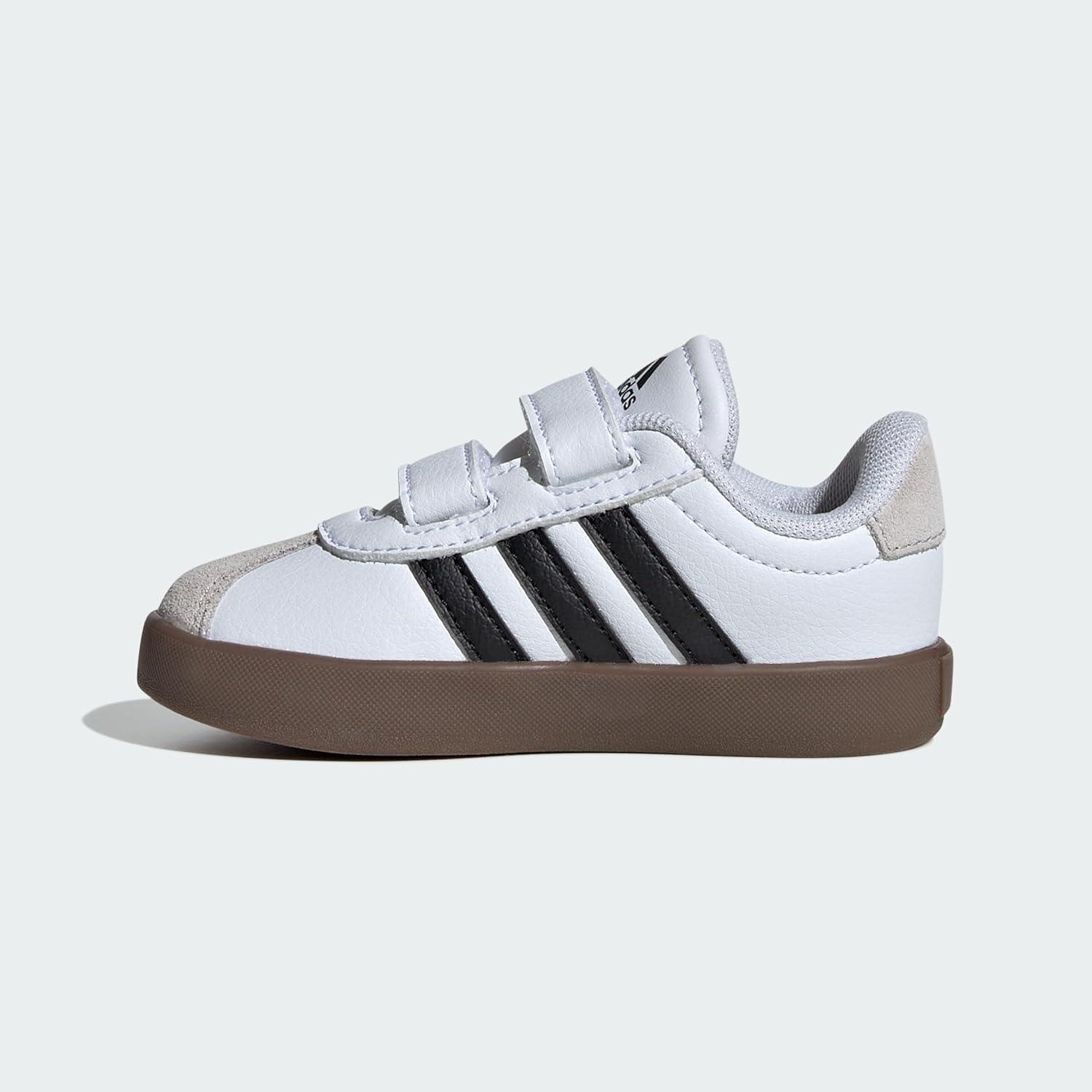 imageAdidas BabyBoys Vl Court 30 Hook ampamp Loop SneakerWhiteBlackGrey
