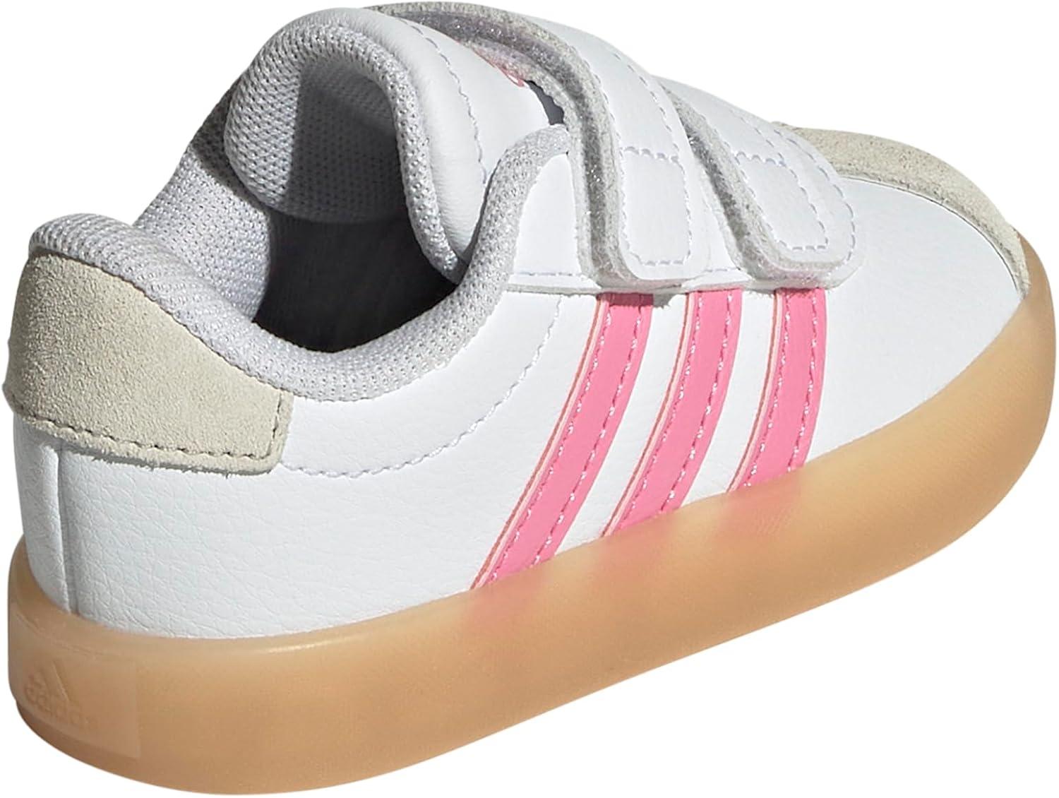imageAdidas BabyBoys Vl Court 30 Hook ampamp Loop SneakerWhiteBliss PinkAlumina