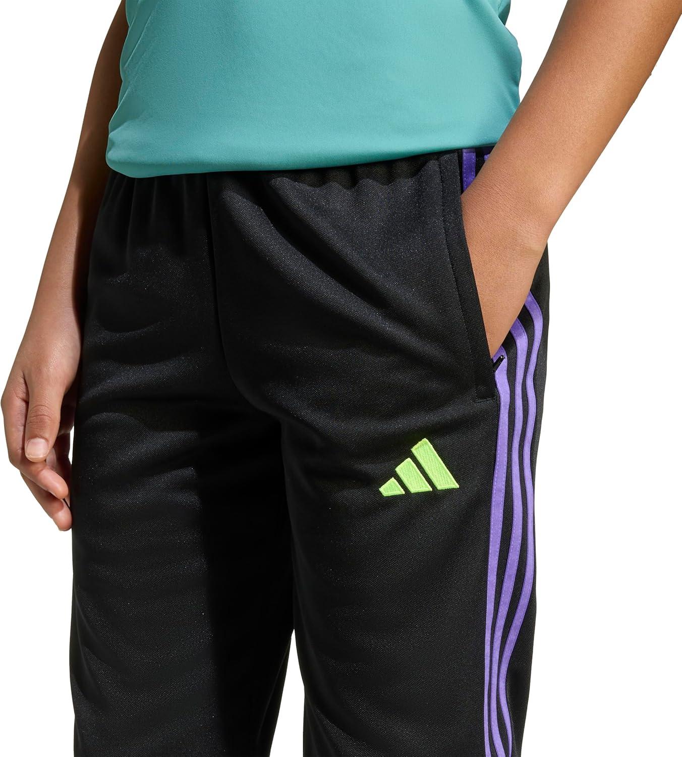 imageadidas Boys Tiro 25 Essentials Training PantsBlackPurple RushLucid Lemon