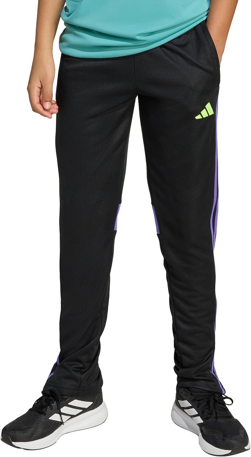 imageadidas Boys Tiro 25 Essentials Training PantsBlackPurple RushLucid Lemon