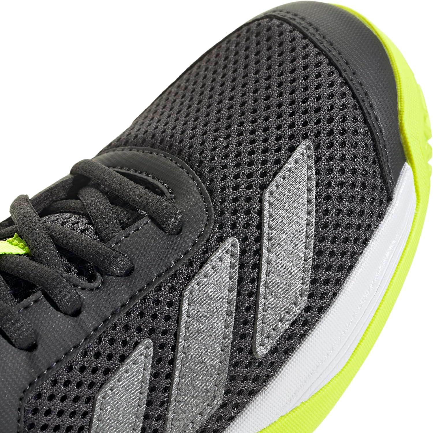 imageadidas Kids Courtflash Tennis SneakerCarbonIron MetallicLucid Lemon